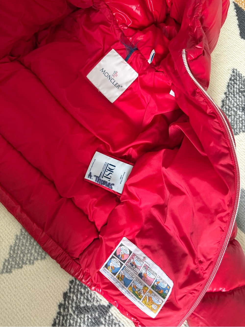 Moncler Kids Bright Red Down Puffer Coat